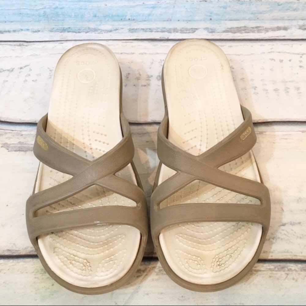 Crocs Taupe Neutral Strappy Sandals